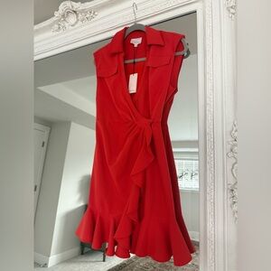 Cinq a sept red 00 dress flowy